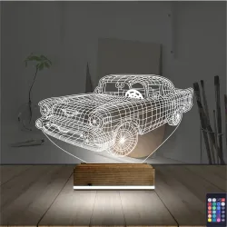Klasik Araba 3D Lamba - Masa Gece Lambası
