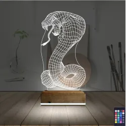 Kobra Yılan 3D Lamba - Masa Gece Lambası