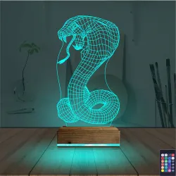 Kobra Yılan 3D Lamba - Masa Gece Lambası