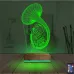 Korno Enstrüman Müzik 3D Lamba - Masa Gece Lambası