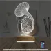 Korno Enstrüman Müzik 3D Lamba - Masa Gece Lambası