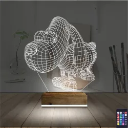 Köpek Çocuk Odası 3D Lamba - Masa Gece Lambası