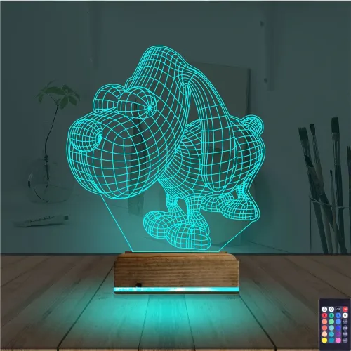 Köpek Çocuk Odası 3D Lamba - Masa Gece Lambası