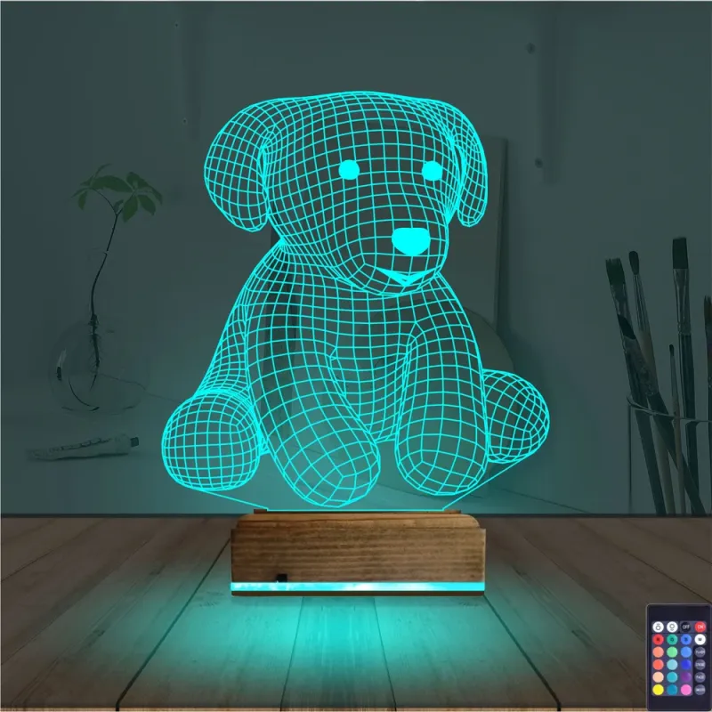 Köpek Çocuk Odası 3D Lamba - Masa Gece Lambası