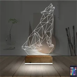 Kurt Polygonal 3D Lamba - Masa Gece Lambası