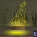 Kurt Polygonal 3D Lamba - Masa Gece Lambası
