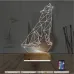 Kurt Polygonal 3D Lamba - Masa Gece Lambası
