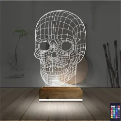 Kuru Kafa İskelet 3D Lamba - Masa Gece Lambası