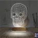 Kuru Kafa İskelet 3D Lamba - Masa Gece Lambası