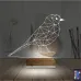 Kuş Kanarya Taraftar 3D Lamba - Masa Gece Lambası