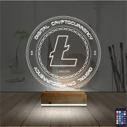 Crypto Lite Coin 3D Lamba - Masa Gece Lambası