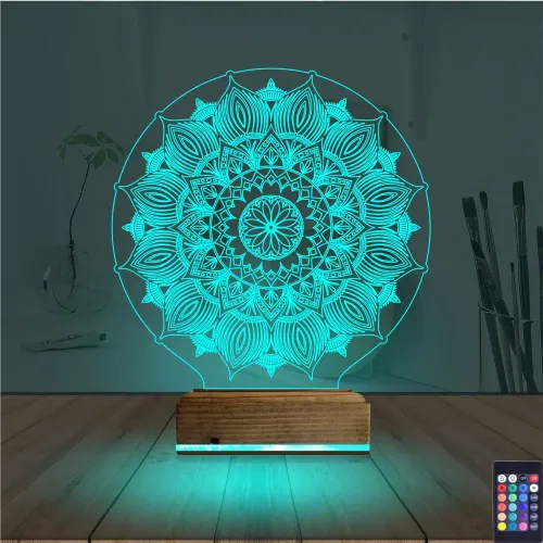Mandala 3D Lamba - Masa Gece Lambası