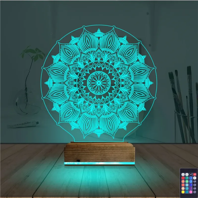 Mandala 3D Lamba - Masa Gece Lambası