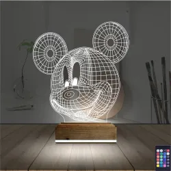 Miki Fare Çocuk Odası 3D Lamba - Masa Gece Lambası