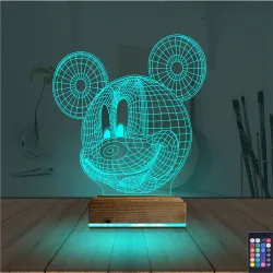 Miki Fare Çocuk Odası 3D Lamba - Masa Gece Lambası