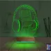 Dj Müzik Mikrofon Kulaklık 3D Lamba - Masa Gece Lambası