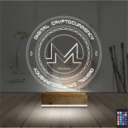 Crypto Monero Coin 3D Lamba - Masa Gece Lambası