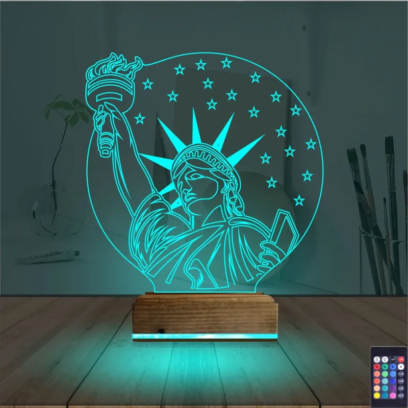 Özgürlük Heykeli 3D Lamba - Masa Gece Lambası