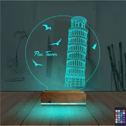 Pisa Kulesi 3D Lamba - Masa Gece Lambası