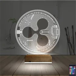 Crypto Ripple Xrp Coin 3D Lamba - Masa Gece Lambası