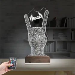 Rock Hand Müzik 3D Lamba - Masa Gece Lambası