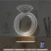 Tek Taş Yüzük Sevgiliye Hediye 3D Lamba - Masa Gece Lambası