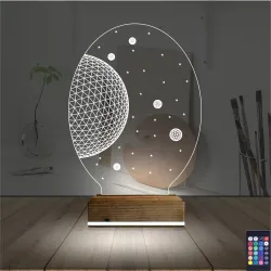Uzay Gezegen 3D Lamba - Masa Gece Lambası