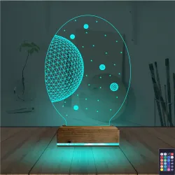 Uzay Gezegen 3D Lamba - Masa Gece Lambası