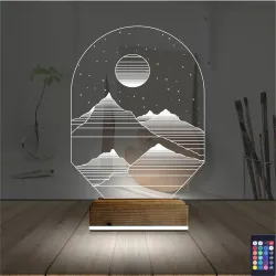 Uzay Gezegen Yıldız 3D Lamba - Masa Gece Lambası