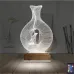 Minimalist Vazo Kuş 3D Lamba - Masa Gece Lambası