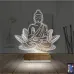 Lotus Çiçeği Yoga 3D Lamba - Masa Gece Lambası