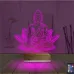 Lotus Çiçeği Yoga 3D Lamba - Masa Gece Lambası