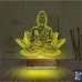 Lotus Çiçeği Yoga 3D Lamba - Masa Gece Lambası