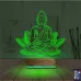 Lotus Çiçeği Yoga 3D Lamba - Masa Gece Lambası