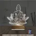 Lotus Çiçeği Yoga 3D Lamba - Masa Gece Lambası