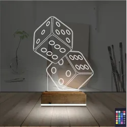 Zar Şans 3D Lamba - Masa Gece Lambası