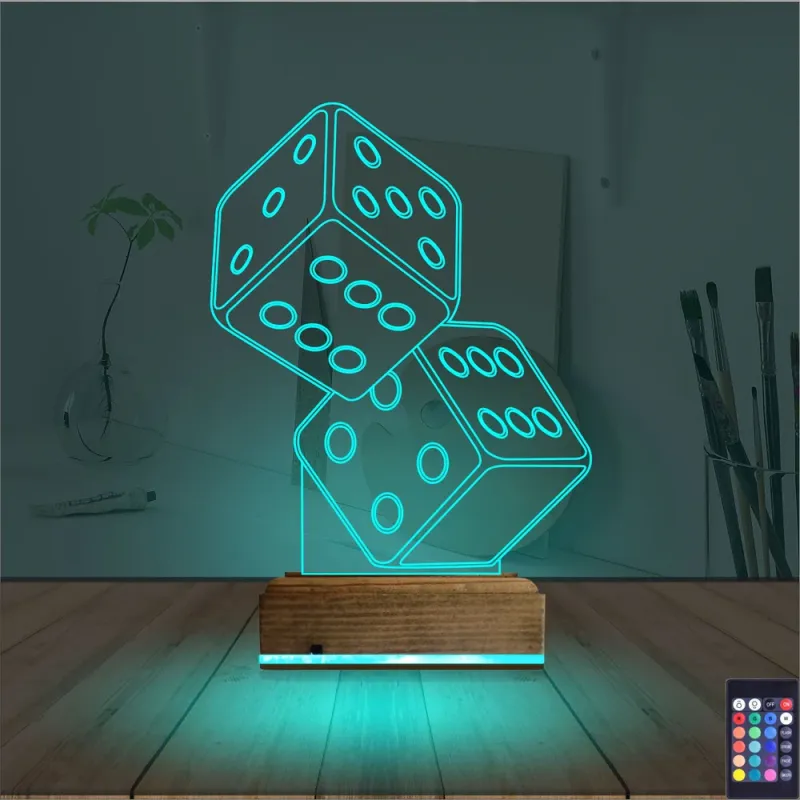 Zar Şans 3D Lamba - Masa Gece Lambası