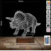 Dinozor Anchiceratops 3D Lamba - Masa Gece Lambası