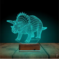 Dinozor Anchiceratops 3D Lamba - Masa Gece Lambası