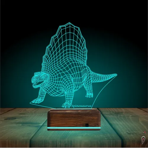 Dinozor Spinosaurus 3D Lamba - Masa Gece Lambası