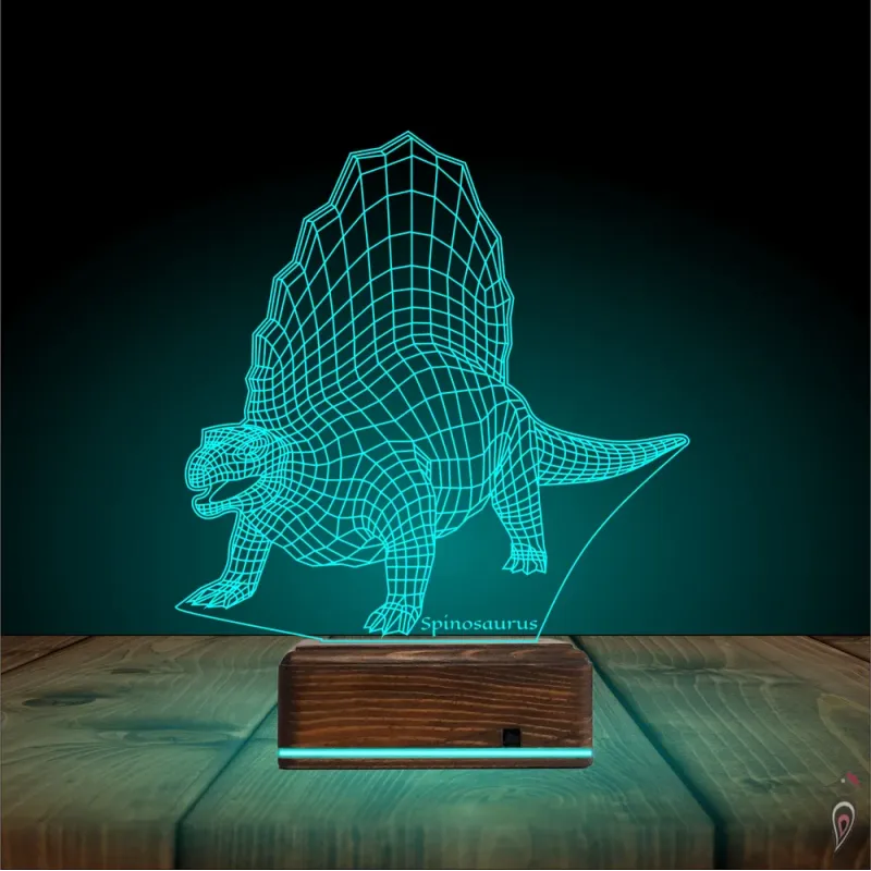 Dinozor Spinosaurus 3D Lamba - Masa Gece Lambası
