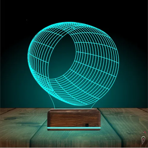 Geometrik Dekoratif 3D Lamba - Masa Gece Lambası