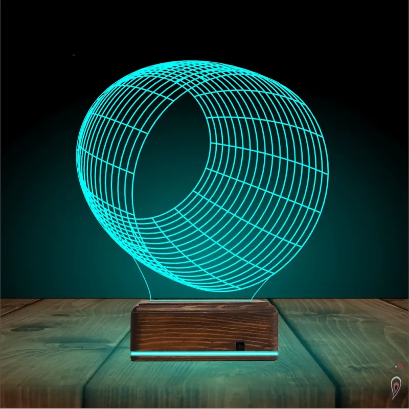Geometrik Dekoratif 3D Lamba - Masa Gece Lambası