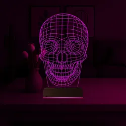 Kuru Kafa İskelet Tasarım 3D Lamba - Masa Gece Lambası