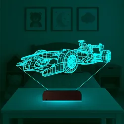 Formula Yarış Arabası 3D Lamba - Masa Gece Lambası