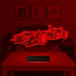 Formula Yarış Arabası 3D Lamba - Masa Gece Lambası