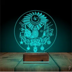 Osmanlı Arması Tuğra 3D Lamba - Masa Gece Lambası