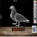Güvercin Kuş 3D Lamba - Masa Gece Lambası