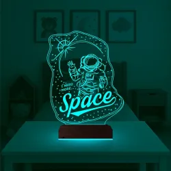 Astronot Space Cosmos 3D Lamba - Masa Gece Lambası