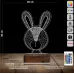 Tavşan Çocuk Odası 3D Lamba - Masa Gece Lambası